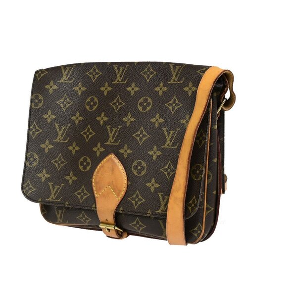 LOUIS VUITTON Cartouchiere GM Shoulder Bag Monogram Leather Brown M51252 37YF621